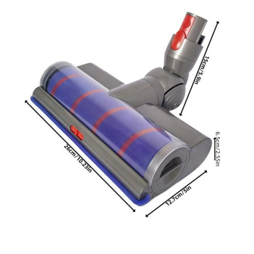 Brosse d'aspiration réglable pour aspirateurs Dyson V7 / V8 / V10 / V11 / V15 / G5. Caractéristiques : ensemble tête à entraînement direct et rouleau souple. SH15031529-07
